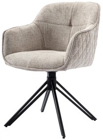 Fotoliu modern pentru sufragerie cu tapițerie din țesătură crem HC-533
