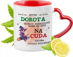 Dorottya Piros Bögre Szív Alakú Füllel Ajándék