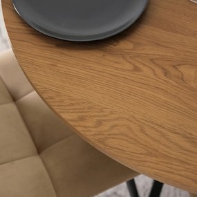 Étkezőasztal 90 cm méretben, arany tölgy/fekete színben LAUREN