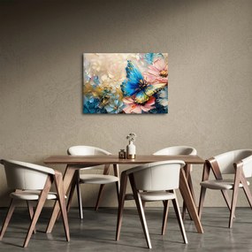 Kép - Virágok és pillangók festése (70x50 cm)