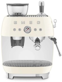 SMEG 50-es retro stílusú EGF03 karos kávéfőző kávédarálóval 2 csésze krém - Smeg