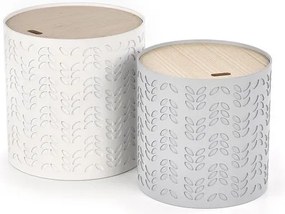 ALBA fehér/szürke dohányzóasztal