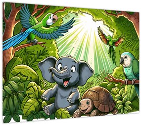 Kép - Vidám állatkák (70x50 cm)