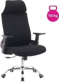 Irodai szék, fekete/króm, teherbírás 150 kg, HOLGER