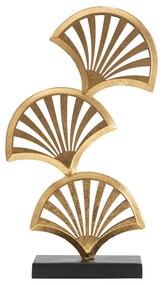 Triple Leaf fém szobor aranyszínű dekorral - Mauro Ferretti