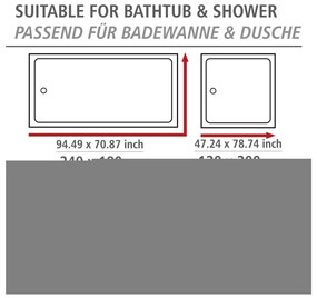 Zuhanyfüggöny 200x180 cm Aquaris – Wenko