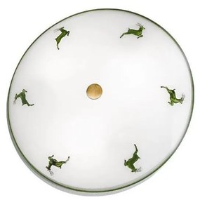 Kolarz 731.U13.4.100-Mennyezeti lámpa NONNA 3xE27/60W/230V pr.42 cm zöld/réz