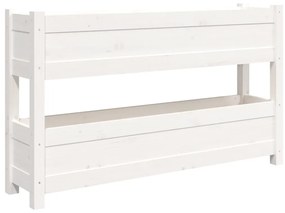 Fehér tömör fenyőfa növénytartó 112x25x66 cm