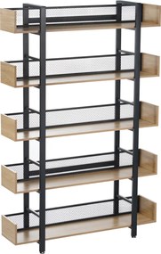 5 polcos polcállvány, tölgy/fekete, KILIS NEW TYP 2