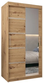 Ruhásszekrény 120 cm tükörrel Verika 2 120 (artisan tölgy). 1063768