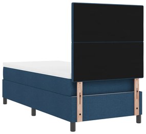Box Spring Ágy Matraccal Kék Egyszemélyes Szövet