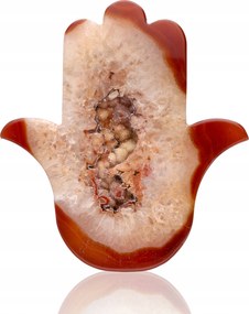 Hamsa természetes kőből Achát Gyönyörű Példány 156g kéz állvány 108