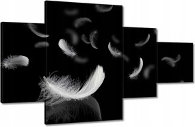 Vászonkép 130x80 Hulló fehér tollak