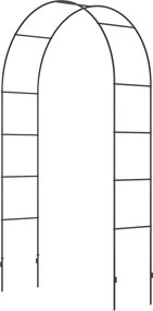 Outsunny Fém Rózsa Ív Kerti Trellis Mászó Növényekhez, Hegyes Kialakítású Fém Struktúrájú Arbor Trellis Rózsákhoz, Kerti Ív 140 x 40 x 240 cm Fekete |