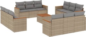 vidaXL 13 részes bézs polyrattan kerti ülőgarnitúra párnákkal