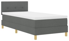 Boxspring ágy matraccal Sötétszürke 100x200 cm Szövet