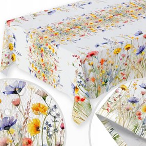 Abrosz Tavaszi Foltálló 140x220 CM Tavaszi Asztal Mintás Mezei Virágok 381