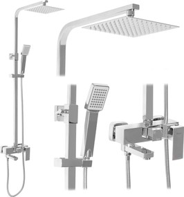 Rea Navaro - zuhanygarnitúra kád kifolyóval, króm, REA-P0802