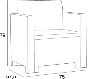 Nero műanyag kerti szék grafit