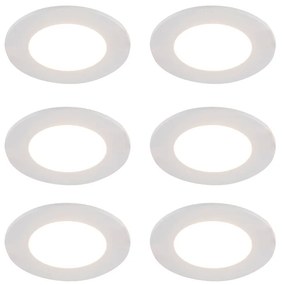 6 darabos fehér beépíthető spotlámpa szett LED-del, Dim to Warm funkcióval 7W IP65 - Blanca