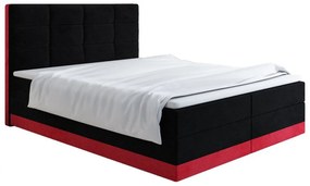 LILLIANA 1 kárpitozott ágy 160x200 - fekete / piros