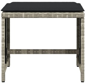 4db világosszürke polyrattan kerti szék párnával 41 x 41 x 36cm