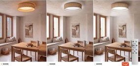 Brilagi - nagy, dimmelhető LED-lámpatest SM. ST. 36W/230V 3000-6000K átm. 55 cm bézs WT + távirányító