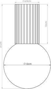 Kék mennyezeti lámpa üveg búrával ø 12 cm Orbital – Sollux