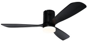 Okos mennyezeti ventilátor fekete, LED-del és távirányítóval - Sofia