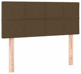 sötétbarna szövet rugós ágy matraccal 90 x 200 cm