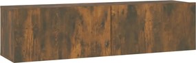 vidaXL füstös tölgy színű szerelt fa fali TV-szekrény 120 x 30 x 30 cm