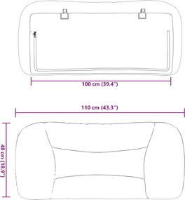 fekete műbőr fejtámla párna Hvar 100 cm