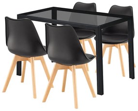 Treva 4+1 étkező garnitúra fekete-fekete
