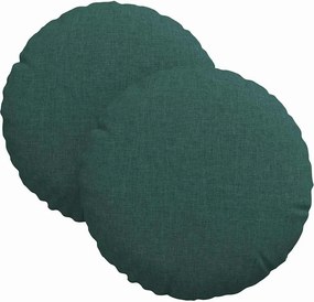 vidaXL Ülőpárnák 2 pcs Sötétzöld Ø30 x 13 cm szövet