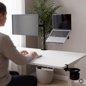 Monitor- és laptopállvány 2 az 1-ben fekete: MARK