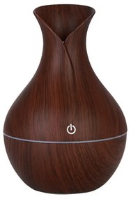 Tulipán alakú mini párologtató USB-vel, 7 színben világít, 200 ml-es tartály, sötétbarna
