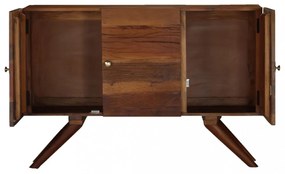 barna tömör újrahasznosított fa tálalószekrény 110 x 30 x 75 cm