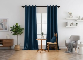 Sötétítő függöny DREAM VELVET 140x250 cm, petrolkék Felfüggesztés: Fém gyűrűk