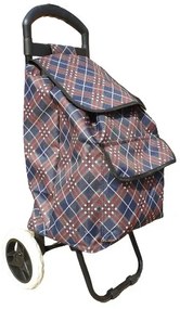 Donzella kisméretű gurulós bevásárlótáska barna kék