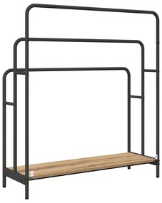 Ruhaszárító polcokkal kézműves tölgy 90 x 30 x 100.5 cm Faanyag