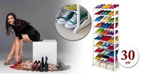 10 soros cipőtároló - fehér