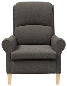 Ergonomikus Karosszék Sötétszürke Szövet Kárpitozás Fa Lábakkal