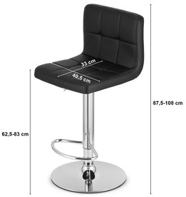 PROT öko bőrből készült fekete bárszék fekete lábbal