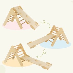 3 részes fa mászóka szett