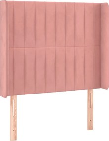 vidaXL rózsaszín bársony fejtámla szárnyakkal 93x16x118/128 cm