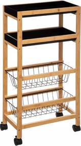 Konyhai Babakocsi 2 kosár 2 kivehető Bambusz tálca