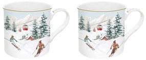 Karácsonyi porcelán bögre 2 db szett díszdobozban Chalet