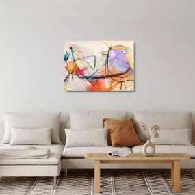 Kép - absztrakció, madár (üvegen) (70x50 cm)
