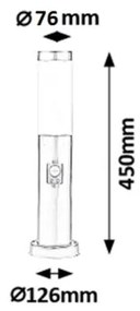 Rabalux 8267 - Kültéri lámpa érzékelővel INOX TORCH 1xE27/25W/230V IP44