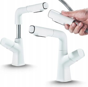 Fehér Álló Mosdó Csaptelep Kihúzható Csővel, Fürdőszobába Ari